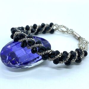 Black Bead Seed Bead Artisan-Made Kitchy Bracelet